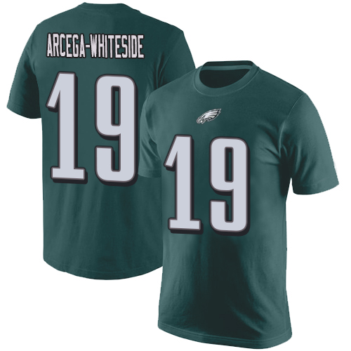 Men Philadelphia Eagles #19 JJ Arcega-Whiteside Green Rush Pride Name and Number NFL T Shirt